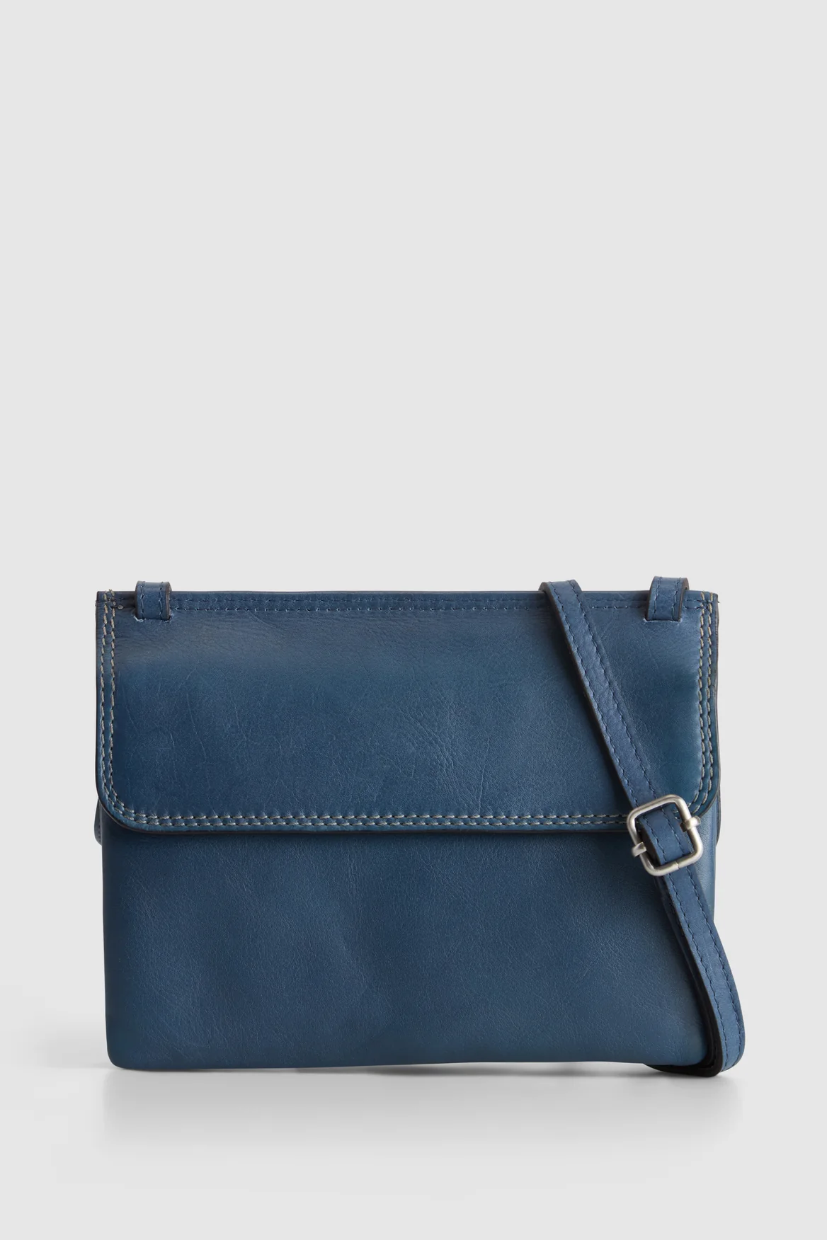 Maya Leather Double Flap Crossbody