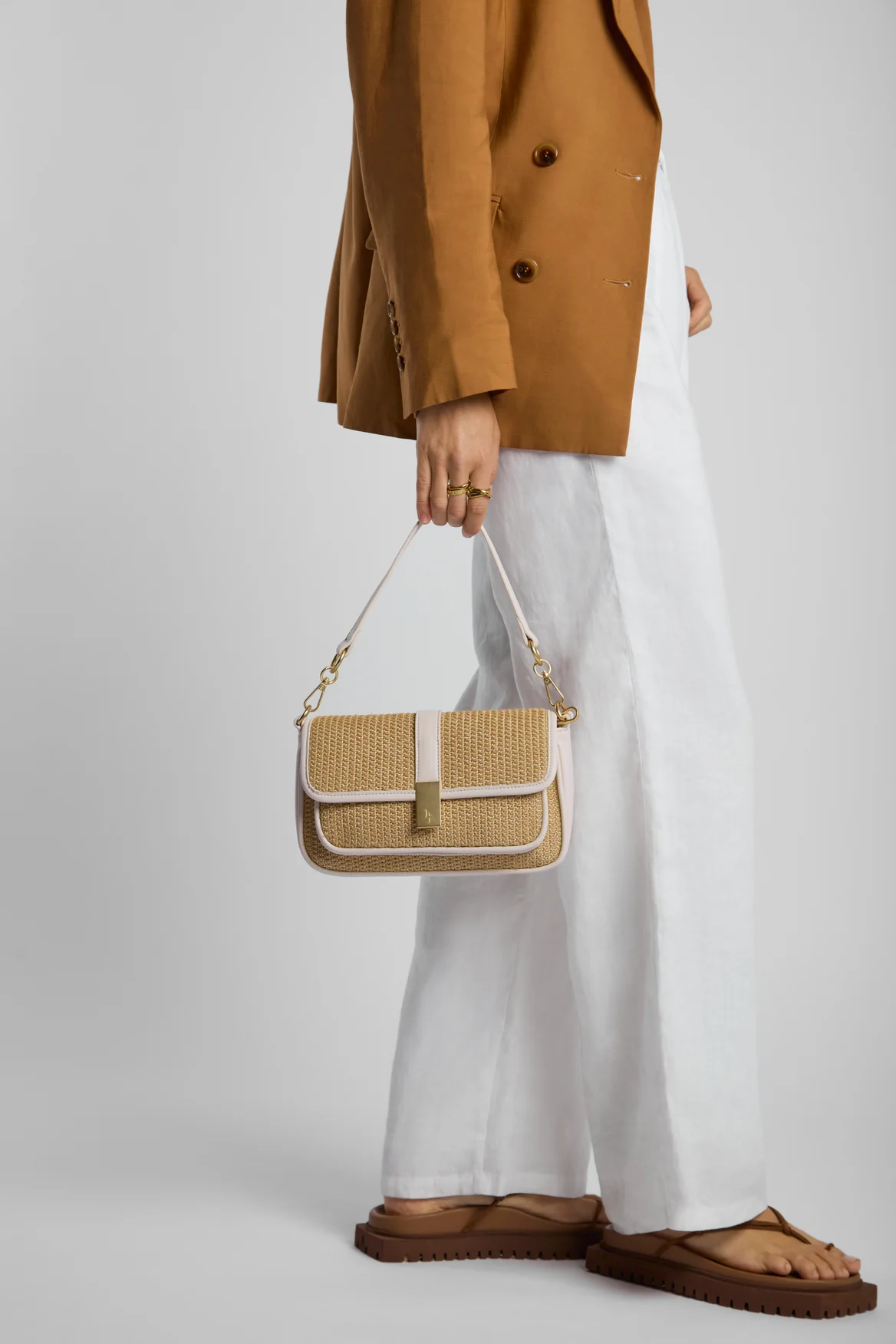 Alina Straw Shoulder Bag